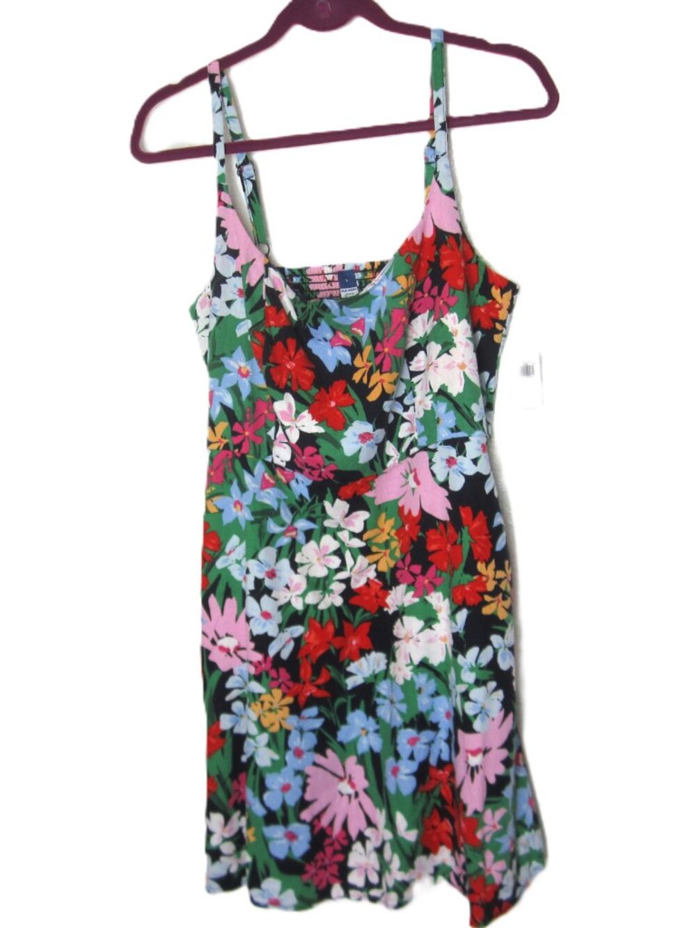 Old Navy NEW Womens Size L Multi Color Floral Cami Mini Dress Linen Rayon Blend - Picture 4 of 9